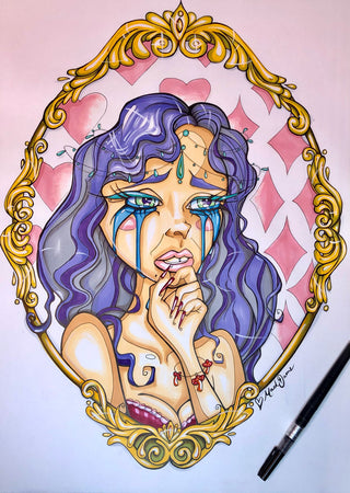 SAD GIRL - A4 Custom Drawing