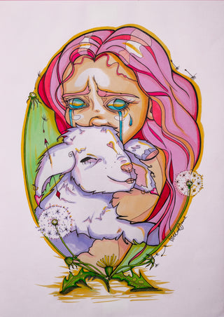 SAD GIRL - A4 Custom Drawing